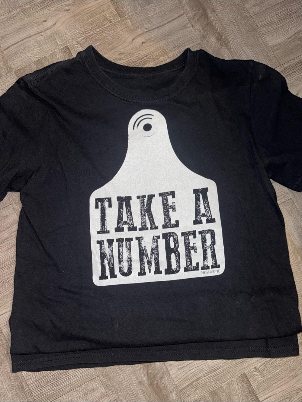 Women Black 'Take A Number' Graphic Tee